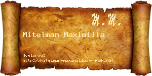 Mitelman Maximilla névjegykártya